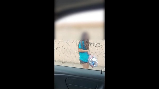 young girl street can collector gets fucked by an old pervert