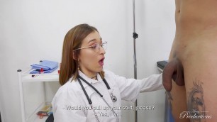 Doctor discovers that her friend and patient have a bigger cock than her boyfriend and she fucks them both