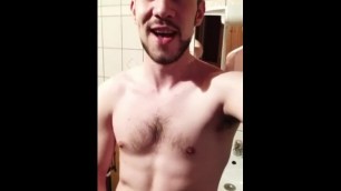 My Hunk Germany Gorgeous Handsome Boyfriend Jerking off with White Big Cock