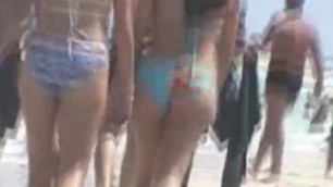 Nice round Ass on Brunette with Great Tan Line Tits from Bikini