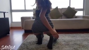 Hot & Sexy Brunette Teen Dancing in a Risky too Short Minidress Panty Shots