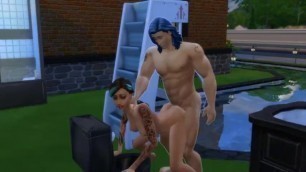Sims 4 - Emily and Trevor - Outdoor by Pool & Toilet