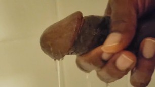 Black Male Teen Masturbating in Shower