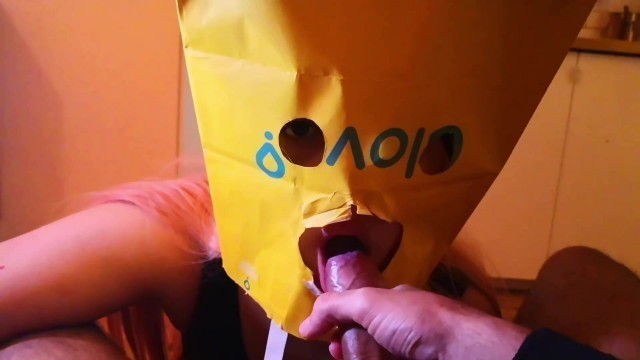Most funny Deepthroat ever - Halloween costume as Glovo