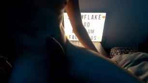 Snauwflake is getting naked and jerks his huge uncut cock