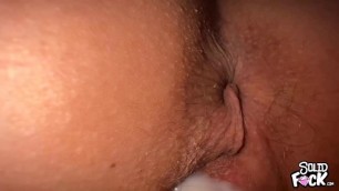 Close up Stepsister fuck creamy teen pussy