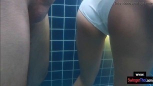 SwingerThai.com - Thai amateur teen GF blowjob and sex in the pool with the boyfriend