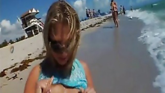 Beach teen taken home for hot fuck