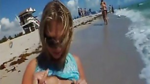 Beach teen taken home for hot fuck